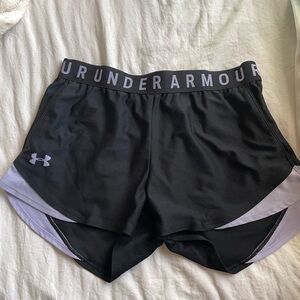 Under Armour Women's Black and Purple Athletic Shorts